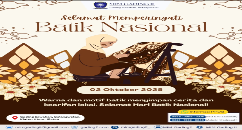 Kebanggaan Budaya: MIM Gading 2 Klaten Peringati Hari Batik Nasional dengan Kreativitas